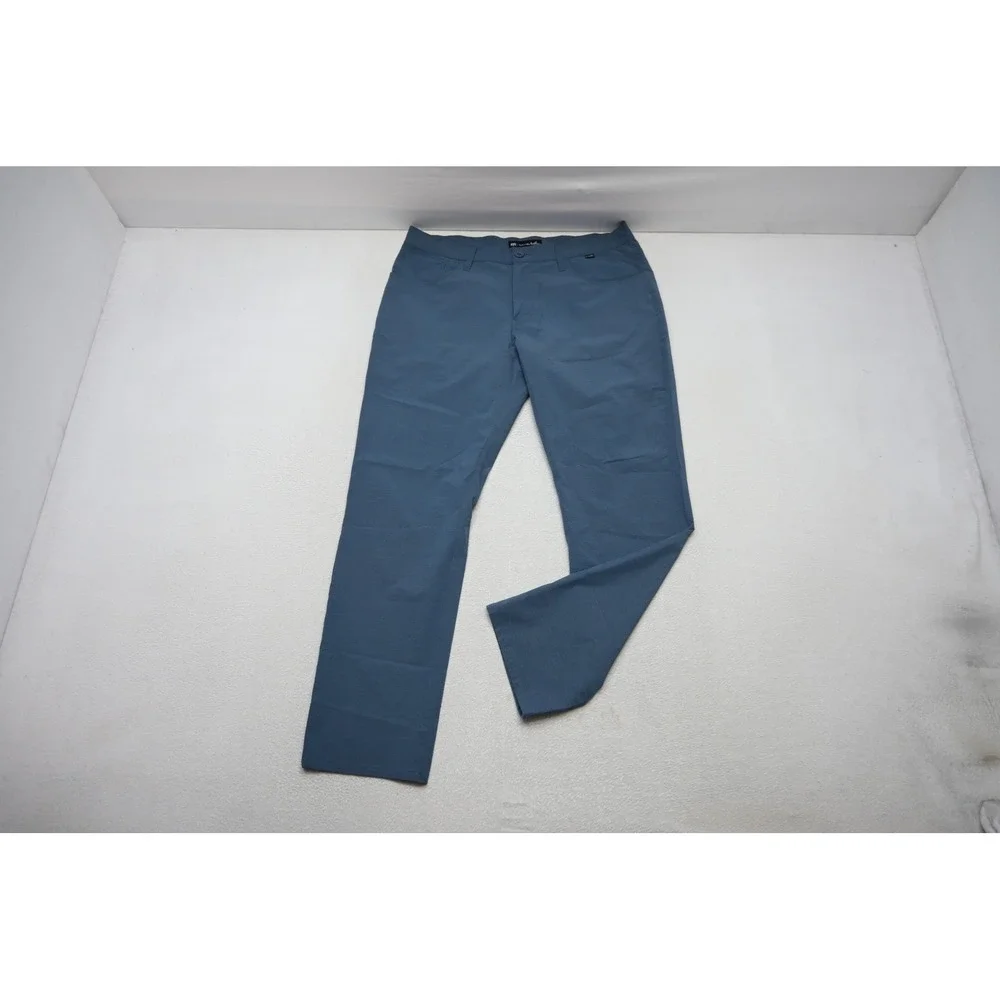 TravisMathew Golf Pants‎ Mens 36 x 32 Blue Wicking Micro Stripe Straight Leg